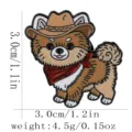 Niedlicher Cowboy Hund Metall Emaille Anstecknadel Brosche, lustiges Cartoon Tier Accessoire. - Zwergspitz Stil (C3404-3)
