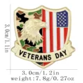 Veterans Day metal lapel pin military badge eagle flag brooch fashion accessories size 3cm - C3405-2