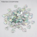 Gradient fish scale heart acrylic flatback rhinestones for DIY jewelry crafting accessories. - 100 Pieces/Pack / White