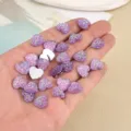 12mm paarse glitter hart platte rug bedels glanzende kristal ambacht DIY accessoires - Hart Hars Flatback Strass / 100 Stuks/Verpakking (12mm) / Lichtpaars AB