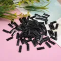 Black rectangular sew-on rhinestones crystals flatback craft gems for dress clothing decoration. - Black
