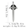Broche épée argentée vintage avec symbole maçonnique, taille compacte 3.5cm, métal léger. - Style Maçonnique Épée Lettre G (C3400-3)
