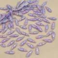 Iridescent marquise flatback rhinestones 7x21mm loose crystal stones for DIY craft accessories. - 100 Pieces/Pack / Light Purple AB
