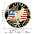 Veteran metal badge commemorative US flag eagle brooch clothing accessories 3cm - C3405-3