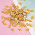 Resin rhinestone flatback horse eye beads detail view for craft diy jewelry making. - Golden Yellow AB