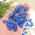 Blauwe glitter hars hartjes platte achterkant 12mm DIY handwerk en sieraden accessoires - Hart Hars Flatback Strass / 100 Stuks/Verpakking (12mm) / Donkerblauw AB