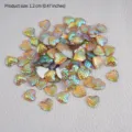 DIY gradient mermaid scale heart acrylic flatback cabochon charms for daily craft. - 100 Pieces/Pack / Gold Yellow