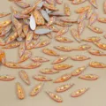 Iridescent marquise flatback rhinestones 7x21mm crystal glass loose stones for jewelry making crafts. - 100 Pieces/Pack / Orange AB