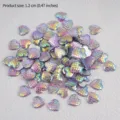 Gradient fish scale acrylic heart flatback cabochons for DIY jewelry and craft decoration. - 100 Pieces/Pack / Light Purple