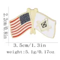 Broche de revers drapeau US Macon vintage pour homme, accessoire en email metallique. - Drapeaux croisés (C3399-5)