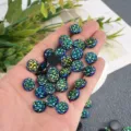 Colorful AB resin flatback rhinestones for DIY crafts, sparkling multi-faceted craft gems. - Black