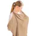 Breathable pure cotton nursing cover for mothers lightweight double gauze privacy breastfeeding shawl. - Brownish Yellow