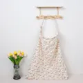 Floral Print Cotton Nursing Cover Detailed View for Breastfeeding Mothers and Baby Care - Small Tulip with Iron Clasp