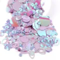 Iridescent mixed shapes sequins and glitter pieces for DIY crafts, garments, and jewelry. - Iridescent Light Purple