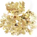 Gold sequins mix diy charms accessories for handmade earrings clothing decoration crafts supply. - Silver Base Light Gold