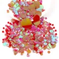 Colorful holographic sequins and beads DIY craft materials for garment accessories and earrings. - Iridescent Red