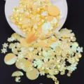 Colorful iridescent DIY sequins for crafting, garment accessories, and handmade jewelry making. - Yellow Electroplated