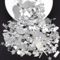 Assorted silver sequins loose glitter paillettes for DIY crafts clothing accessories - Silver and Silver
