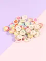 15mm colorful edge candy color four-hole buttons detail, ideal for kids sweaters and shirts crafting. - 4-Hole Round Button / 50 Pieces/Pack / Natural Wood Color
