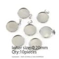 Stainless steel round pendant tray bezel setting inner size 20mm jewelry making 10pcs - 20mm (10 Pieces)