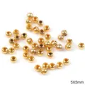 Gold metallic beads bulk 5x5mm spacer beads for DIY jewelry making crafts and handmade accessories - 3*3mm / Gold