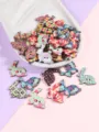 Colorful rabbit shape wooden buttons with 2 holes, perfect for DIY sewing and crafting projects. - Cartoon Rabbit / 50 Pieces/Pack / Multicolor Mixed