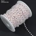 ABS pearl chain roll 0.4cm white beaded string for DIY jewelry making necklaces bracelets crafts - 4.0mm Pearl Chain / 1 Meter / KC Gold