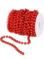Red plastic imitation pearl bead chain roll for DIY craft wedding decoration supplies - Red