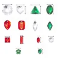Acrylic rhinestone variant set, assorted shapes with holes for DIY craft and Christmas decor. - Random Christmas Red Green White Mixed