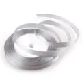 Nastro di raso argento in rotolo largo 6mm, tessuto poliestere liscio per regali e bricolage. - Grigio