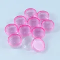 Piccoli barattoli cosmetici in plastica trasparente con coperchio rosa, vasetti 3g 5g. - Confezione da 10 / Coperchio Trasparente Rosa Chiaro