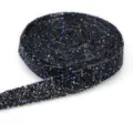 Schwarzer Klebe Strassband Rolle 2cm breit glitzernde Kristall DIY Kleidung Zubehör. - Schwarz AB