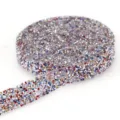 Bunte Strassbänder selbstklebende Kristall Borte für DIY Kleidung Hochzeit Nähen 2cm. - Mischfarben