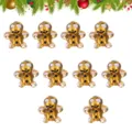 Pendentifs bonhommes en pain d'épice dorés pour bracelets colliers de Noël faits à la main - Bonhomme de pain d'épices de Noël en verre filé