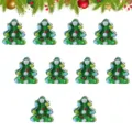 Perles en verre vert arbre de Noël breloques DIY pour bracelet collier fabrication de bijoux 10pcs - Petit sapin de Noël en verre filé