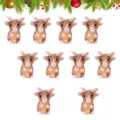 Lot de 10 charmants pendentifs renne en verre pour fabrication bijoux bracelet Noël DIY. - Renne de Noël en verre filé