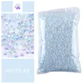 Large pack resin rhinestones AB color flatback jelly ice crystals DIY phone case nail art decor - 2mm (10000 pcs) / White
