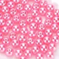 Perle di imitazione ABS rosa con fori per la creazione di gioielli fai da te dettaglio. - Rosa Scuro