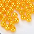 ABS high gloss imitation pearl beads 6-12mm colorful drilled plastic pearls DIY jewelry making materials - Straight Hole Beads 12mm (Approx. 560 Pcs/Bag) / 23 Golden Yellow