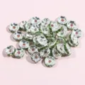 50pcs silver rhinestone spacer beads, green crystal round donut charms for DIY jewelry making. - 50 Pieces Pack (0.76x0.3cm) / Light Green