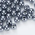 ABS high gloss imitation pearl beads 6-12mm colorful drilled plastic craft DIY wholesale - Straight Hole Beads 12mm (Approx. 560 Pcs/Bag) / 26 Grey