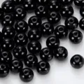 Perline di plastica nera lucida rotonde perforate per la creazione di gioielli fai da te - 27 Nero