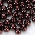 Perle di imitazione ABS marrone scuro 6-12mm perle di plastica forate accessori artigianato. - 28 Marrone scuro