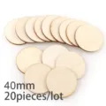 Disques en bois ronds 40mm tranches de bois brut pour loisirs créatifs bricolage 20pcs - Tranche de bois ronde / 20 Pcs (40mm)