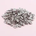 50pcs purple rhinestone spacer beads round crystal ring charms for DIY jewelry making crafts - 50 Pieces Pack (0.76x0.3cm) / Light Purple