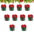 Perles en verre boîte cadeau de Noël lot de 10 pour fabrication de bijoux bracelet DIY - Boîte cadeau de Noël en verre filé