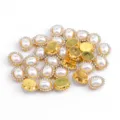 Oval pearl rhinestone buttons with gold base for clothing, bags and craft decoration. - Sunflower Oval Artificial Pearls 8*10