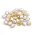 Drop-shaped faux pearl rhinestone buttons, DIY clothing accessories, golden metal base crafts - Sunflower Teardrop Artificial Pearls 10*14