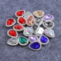 Teardrop Rhinestone Pearl Buttons DIY Accessories Craft Sewing Clothing Wedding Decor - Sunflower Rhinestones Mixed Colors Silver Base Teardrop 10*14