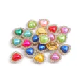 Colorful heart rhinestone pearl buttons DIY clothing accessories decorative charms set - Sunflower Mixed Color Pearls with Gold Base, Heart, 10mm